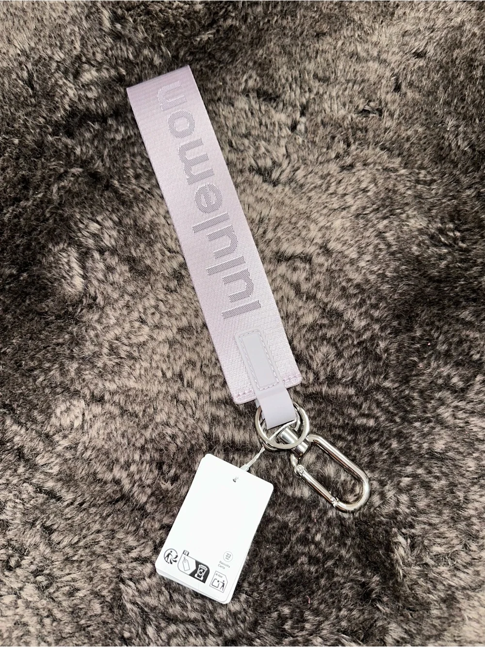 NWT Lululemon Icy Taupe Diamond Silver Never Lost Keychain Reflective Effect